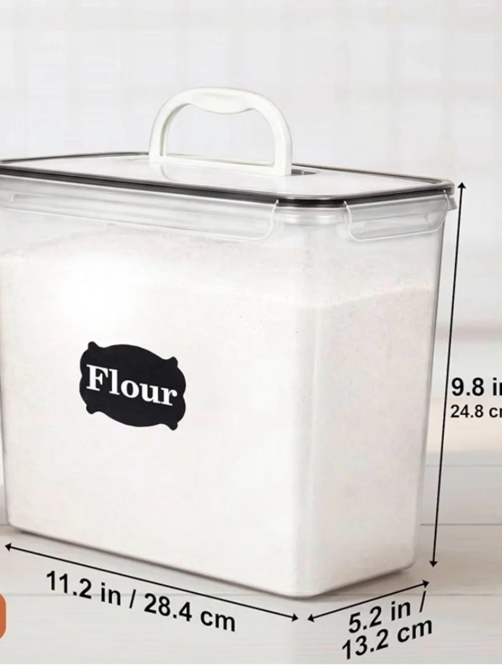 Kitchen Storage Canister Set - White Flour Container